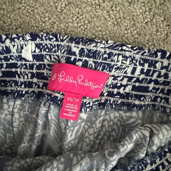 Target x Lilly Pulitzer Navy Blue strapless jumpsuit - Picture 3 of 4
